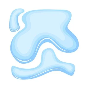 Water spill puddle. Blue liquid shape in flat cartoon style. Clean fluid drop 스톡 일러스트
