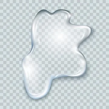Water spill puddle. Blue liquid shape in flat cartoon style. Clean fluid drop Stock Illustration