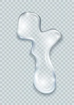 Water spill puddle. Blue liquid shape in flat cartoon style. Clean fluid drop Stock Illustration