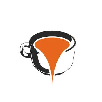 Water spilled from coffee cups vector illustration logo template Illustrazione stock