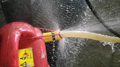 Water is spilled on the connection section (slow motion) Stock Footage 144758137