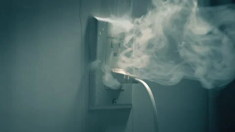 Water Spills Into Socket And Blows Fuse Household Accident Stock Footage 336504267