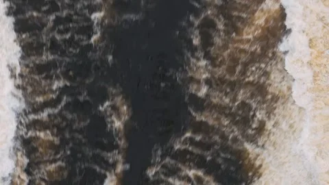 Water on spillway below dam gate Stock Footage 305689527