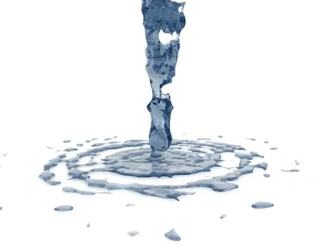 Water splash, 3d render Illustrazione stock