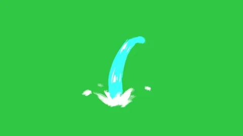 Water splash animation with falling stream on green screen for video editing Stock Footage 329905409