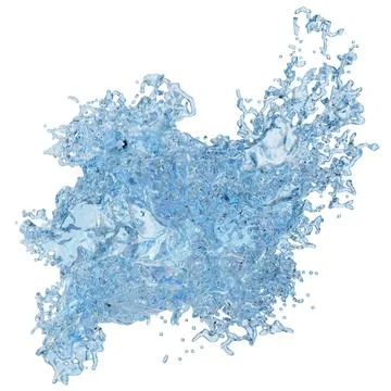 Water splash appears in a three dimensional design with clear details. The sp Stockillustratie