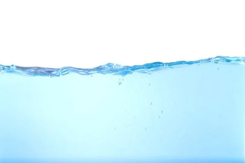 Water splash. Aqua flowing in waves and creating bubbles. Stock Photos