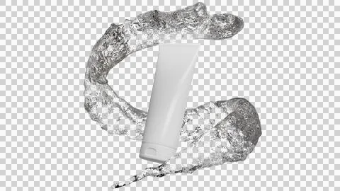 Water splash around clear white tube pack Stock Illustration
