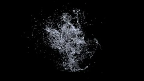 Water Splash on black background. 3d illustration. Stock Photos