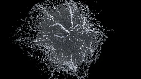 Water Splash on black background with alpha mask. 3d illustration. Stock Footage 126919184