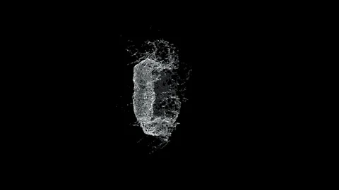 Water Splash on black background with alpha mask. 3d illustration. Stock Footage 127048193