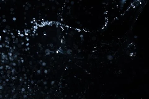 Water splash black background backdrop fresh feeling Stock Photos