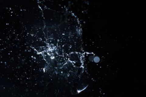 Water splash black background backdrop fresh feeling Stock Photos