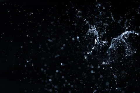 Water splash black background backdrop fresh feeling Stock-Fotos