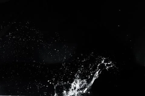 Water splash black background backdrop fresh feeling Stock Photos