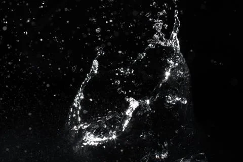 Water splash black background backdrop fresh Stock Photos