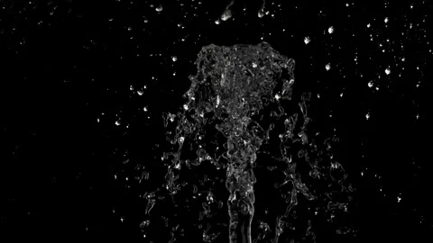 Water splash on black background Stock Footage 340613371