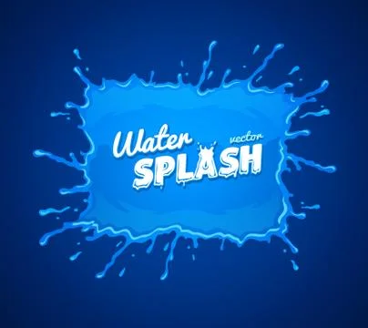 Water splash with blue falling drops 스톡 일러스트