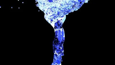 Water splash with bubbles of air 3D rendering Illustrazione stock