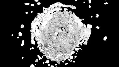 Water splash with bubbles of air 3D rendering Stock Illustration