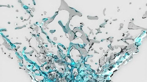 Water Splash Bubbles Alpha Channel Видео 147502050