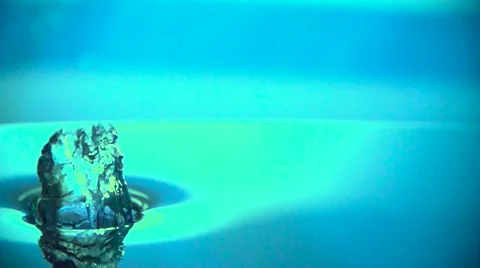 Water Splash Bubbles in the Cyan Stock-Footage 59306370