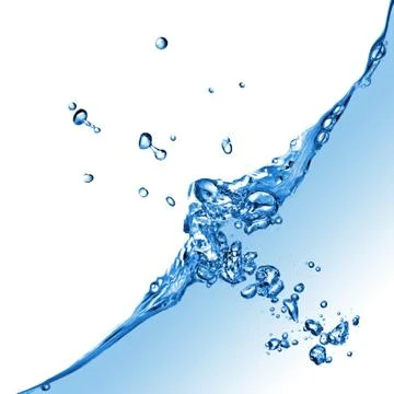 Water splash with bubbles isolated on white Stock-Fotos