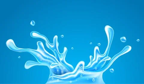 Water splash with bubbles spray and drops. Illustration. Stock Illustration