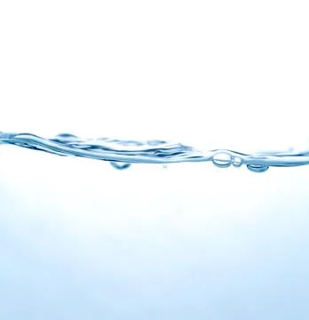 Water splash with bubbles  on the white background. Stock Photos