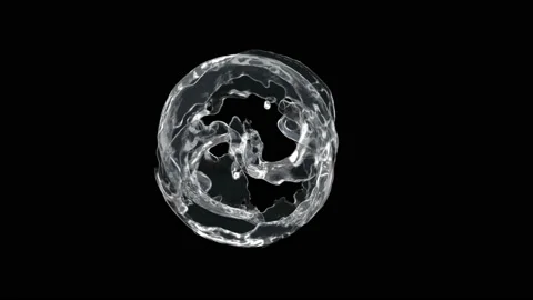 Water Splash Circle on black background. 3d illustration. 스톡 동영상 143948355