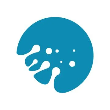Water Splash Circle Symbol 库存插图