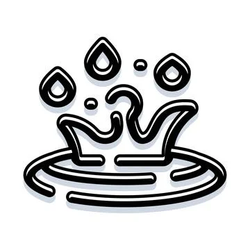 Water splash crown forming with liquid droplets Stock Illustration