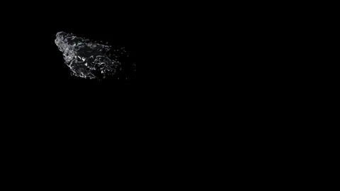 Water Splash Curve on Path, Slow Motion Liquid Wave on Black Background Vídeo Stock 343753164