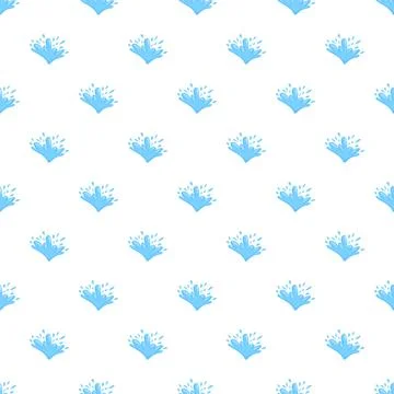 Water splash doodle seamless pattern light blue Stock Illustration