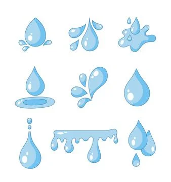 Water splash drop. Fluid bubble shape. Stock Illustration