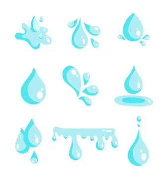Water splash drop. Fluid bubble shape. Stock Illustration