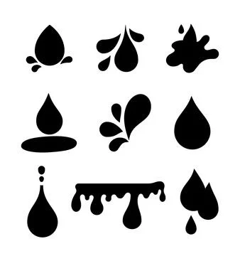Water splash drop. Silhouette image. Stock Illustration