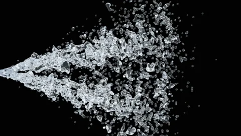 Water Splash with droplets on black background. 3d illustration. Stock Footage 148107201