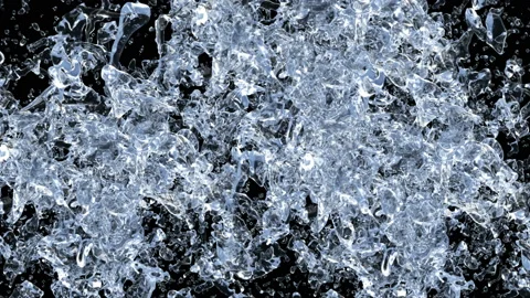 Water Splash with droplets on black background. 3d illustration. Stock Footage 207267882