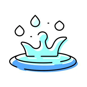 Water splash with drops falling into liquid Stock Illustration