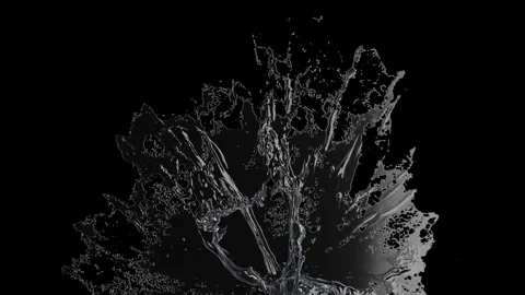 Water Splash, A dynamic and intricate big splash formed from liquid Vídeo Stock 344599183