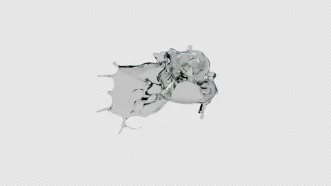 Water Splash Element Isolated on Alpha Channel for Video Overlay. Stockbeeldmateriaal 339112037