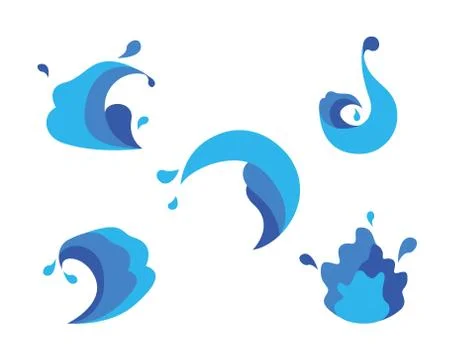 Water Splash Element Visual Design Set Stock Illustration