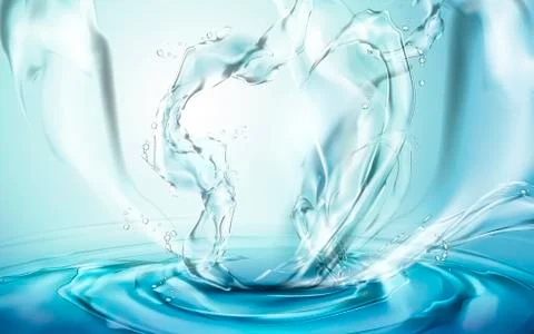 Water splash elements 스톡 일러스트