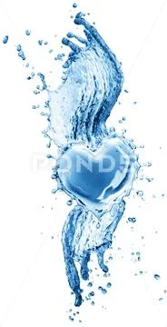 Water splash in the form of a heart Stock Illustration
