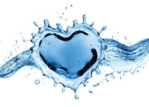 Water splash in the form of a heart. Stock Illustration