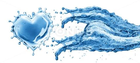 Water splash in the form of a heart. Stock Illustration