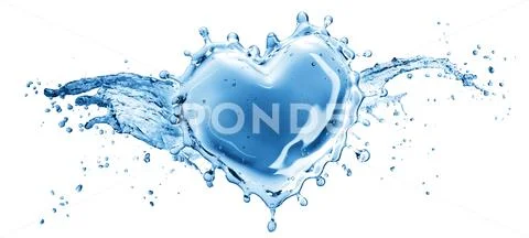 Water splash in the form of a heart. Stock Illustration