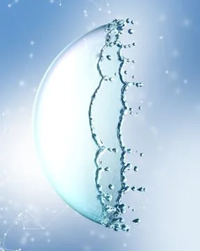 Water splash in the form of a sphere . 3D Stock Illustration