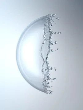 Water splash in the form of a sphere . 3D Stock Illustration